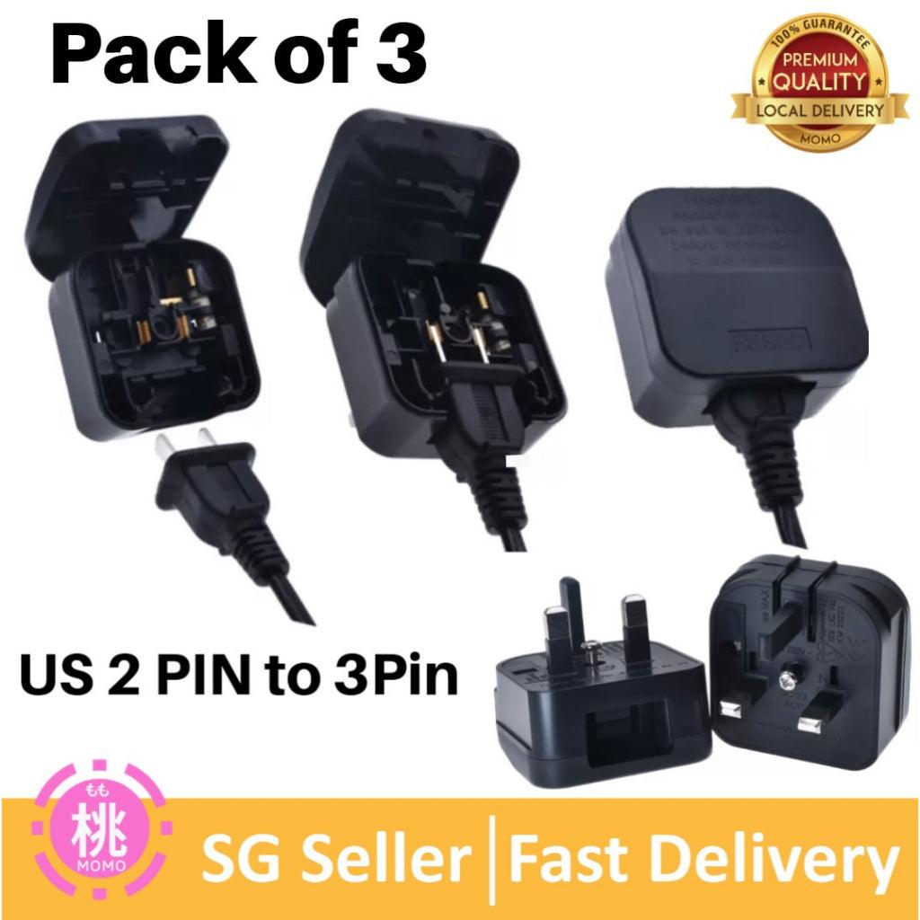 CHINA / US 2 Pin to 3 Pin Travel Adapter Plug with CE ,Pack Of 3 - Momo Gadgets