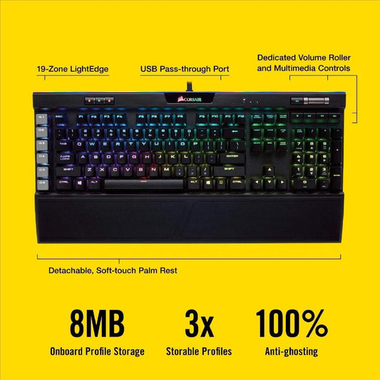 CORSAIR K95 RGB PLATINUM Mechanical Gaming Keyboard - 6x Programmable Keys - Momo Gadgets