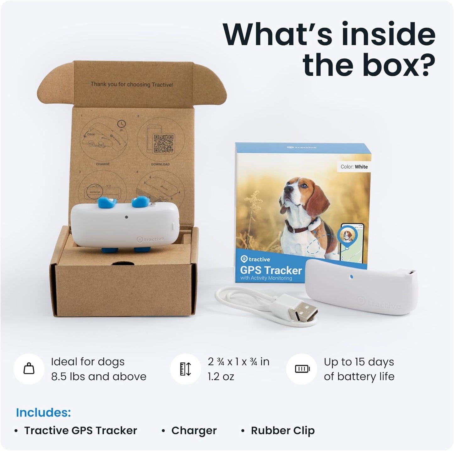 Tractive GPS Tracker &amp; Health Monitoring for Dogs - Market Leading Pet GPS Location Tracker