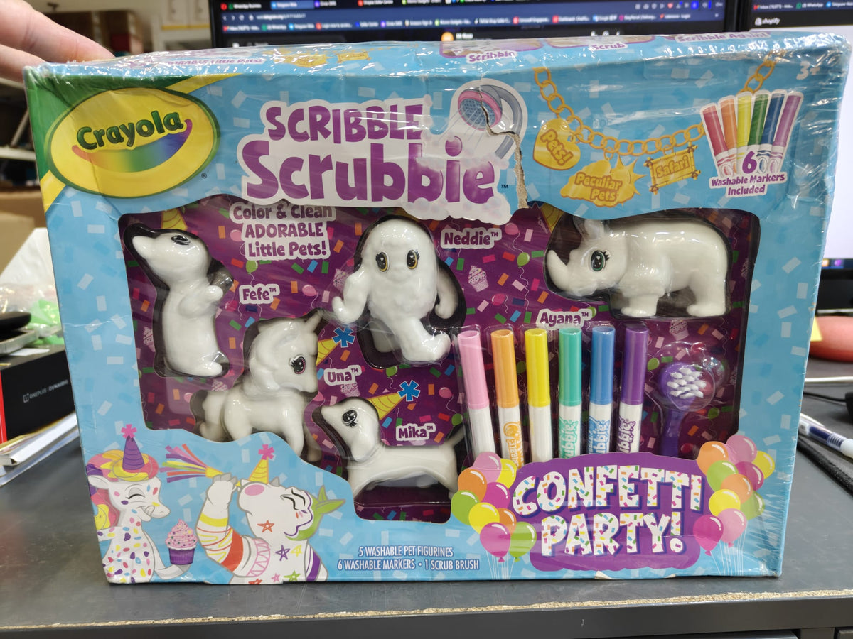Crayola Scribble Scrubbie Peculiar Pets, Pet Care Toy, Includes Working Tub & Washable Markers