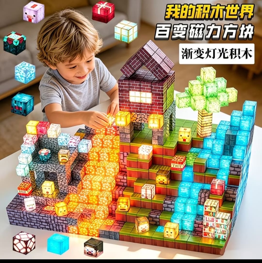 My World Mine craft DIY Merchandise Magnet Assembling Magnetic Cube Building Block Children's Educational Stem Toys