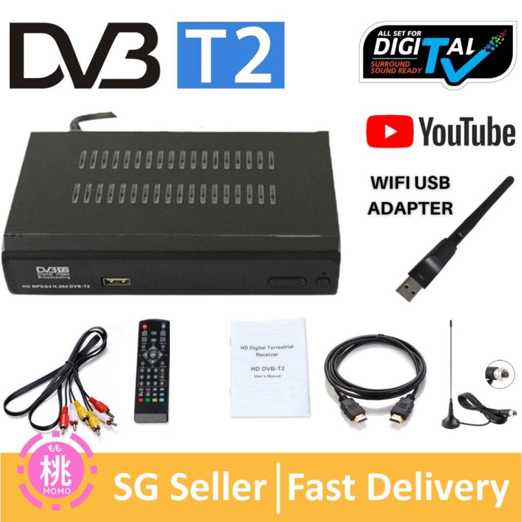 Digital TV for SIngapore FREE Channels Singapore with Active Indoor DTV DVBT2 Antenna, HDMI cable (DVB T2) - Momo Gadgets