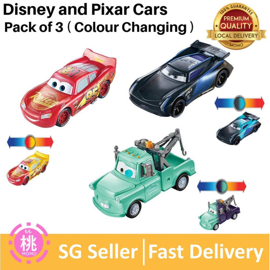 Disney and Pixar Cars Color Changers Lightning McQueen, Mater & Jackson Storm 3-Pack - Momo Gadgets