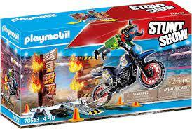 PLAYMOBIL 70553 Stunt Show Motocross with Fiery Wall - Momo Gadgets