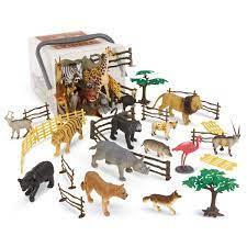 Terra by Battat Jungle World Animal Playset - Realistic Plastic Animal Figurines and Accessories (60 Pieces) - Momo Gadgets
