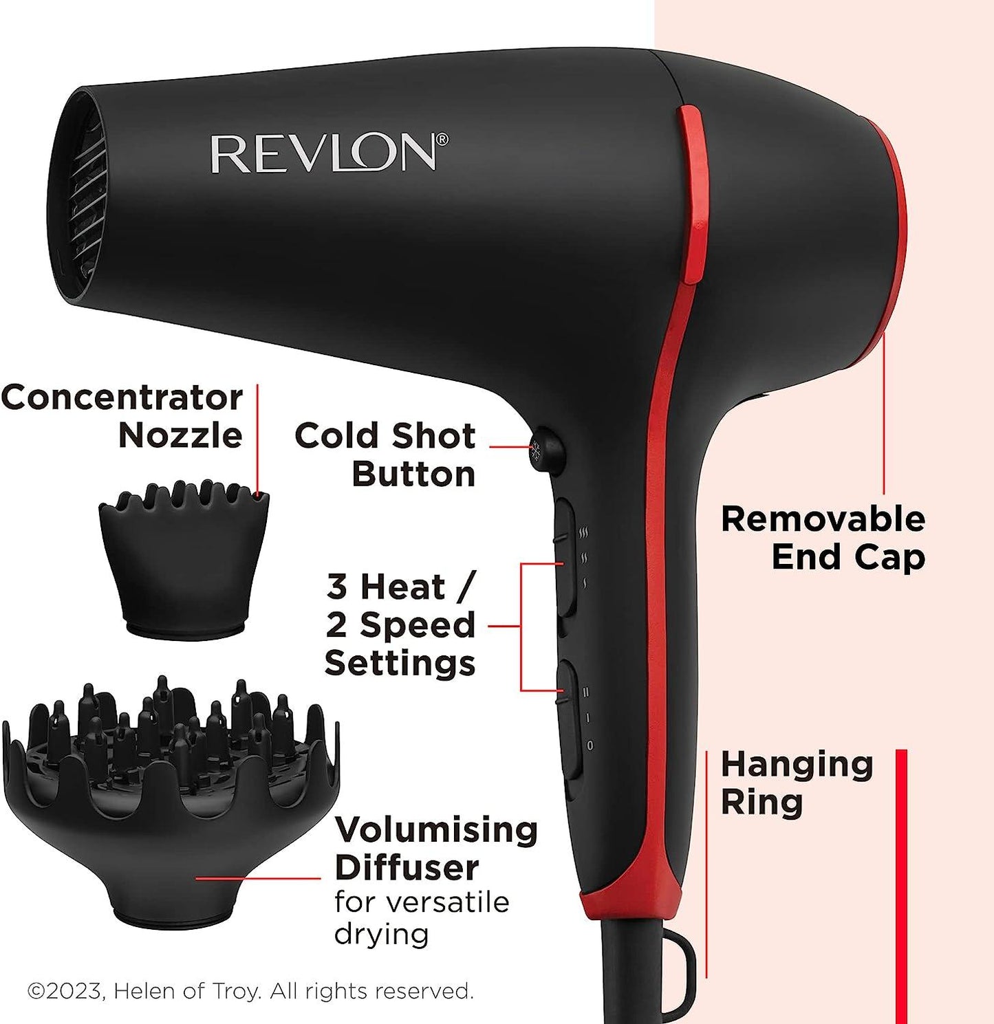 Revlon SmoothStay Coconut Oil Infused Hair Dryer | for Smooth, Shinier Hair