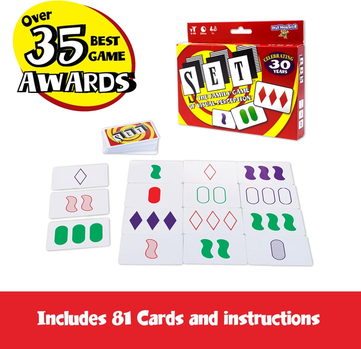 SET Enterprises SET - The Family Card Game of Visual Perception - Race to Find The Matches, For Ages 8+