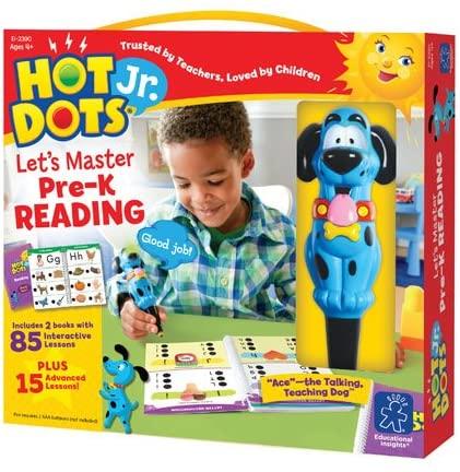 Educational Insights Hot Dots Jr. Let's Master Pre-K Reading Set, 2 Books & Interactive Pen & Phonics Flash Card Set - Momo Gadgets