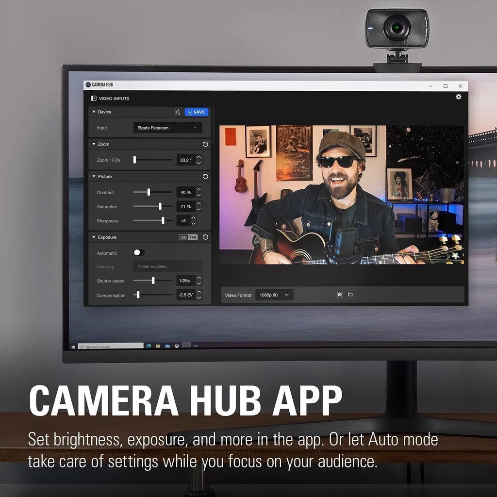 Elgato Facecam - 1080p60 True Full HD Webcam for Live Streaming, Gaming, Video Calls, Advanced Light Correction - Momo Gadgets