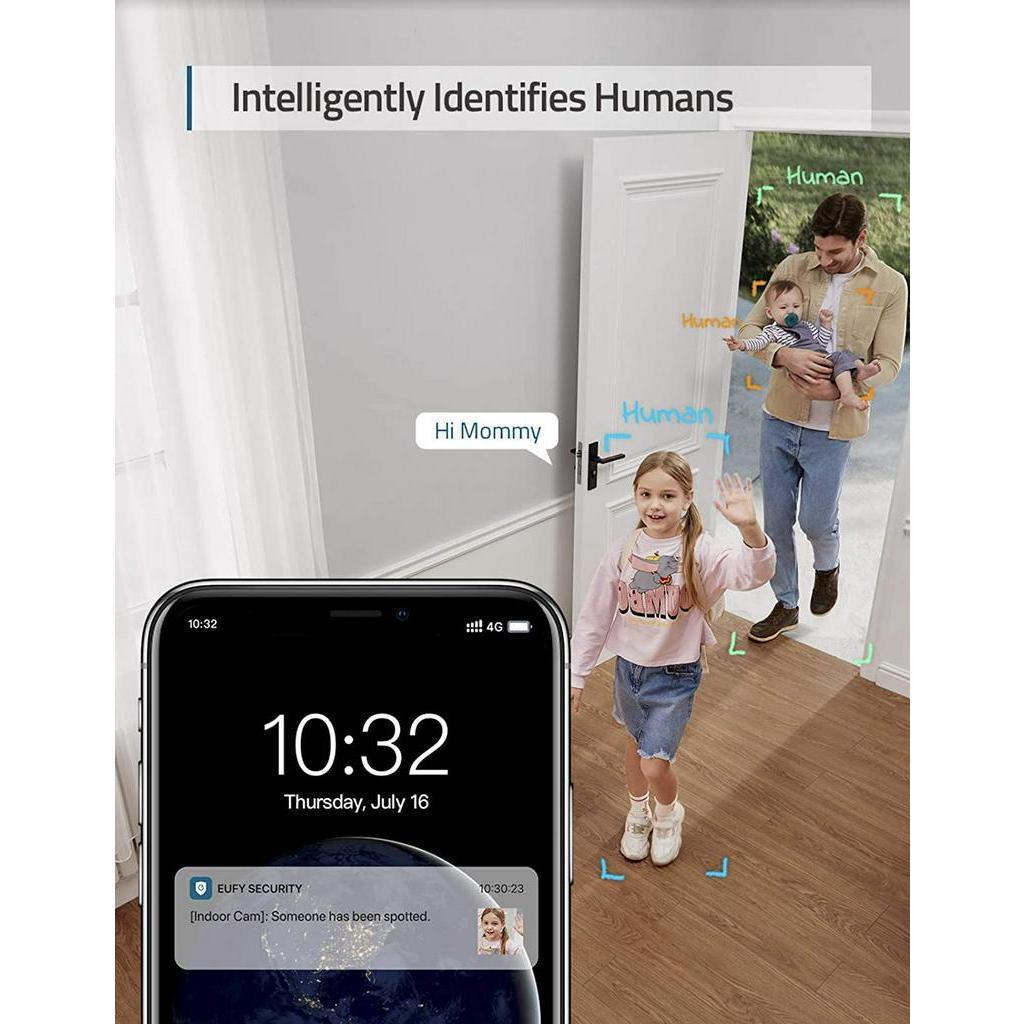 eufy Security 2K Indoor Cam, Wired Security Indoor Camera with Wi-Fi,Works with Voice Assistants, Night Vision - Momo Gadgets