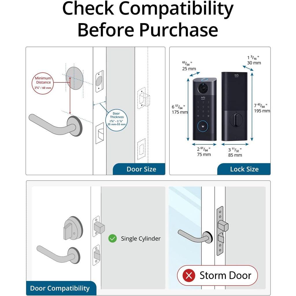 eufy Security Video Smart Lock S330, 3-in-1 Camera+Doorbell+Fingerprint Keyless Entry Door Lock,BHMA - Momo Gadgets