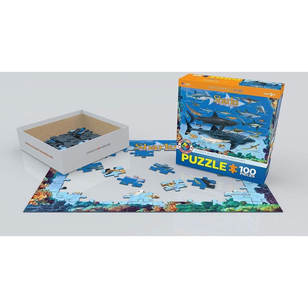 EuroGraphics Kids Sharks 100 Piece Jigsaw Puzzle - Momo Gadgets