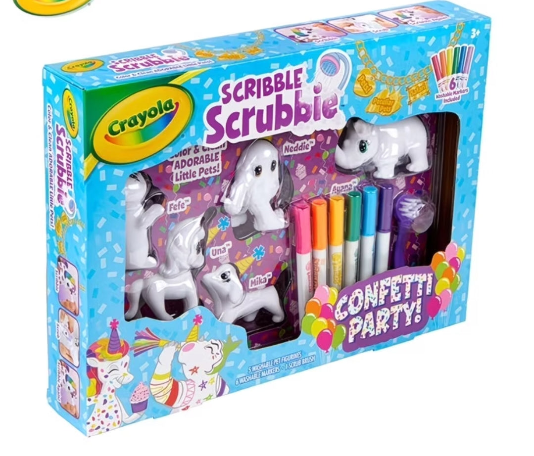 Crayola Scribble Scrubbie Peculiar Pets, Pet Care Toy, Includes Working Tub & Washable Markers