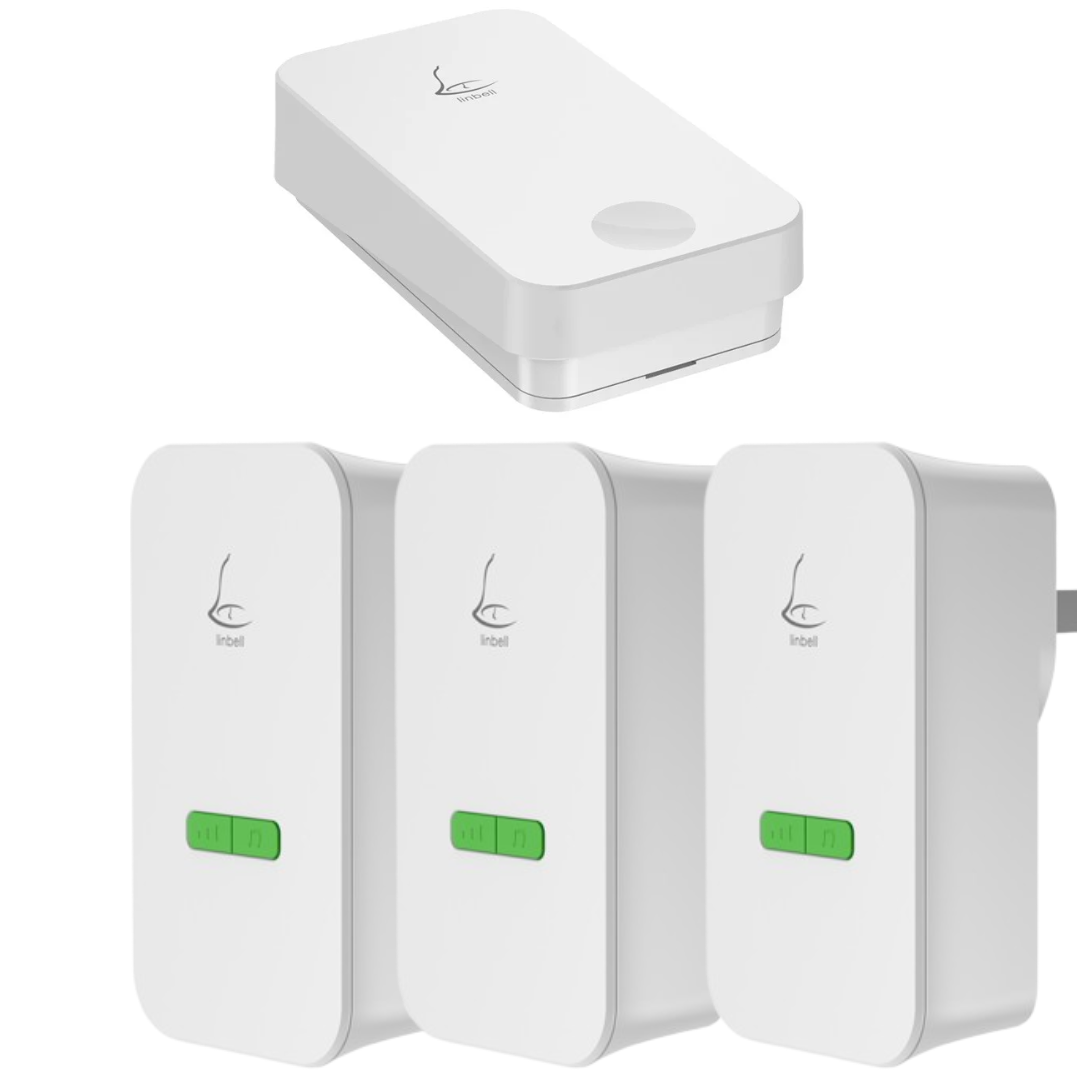 All new Linbell G4 3-Pin Plug Self-powered Wireless doorbell (100m)