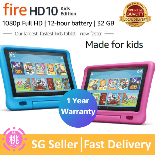 Fire HD 10 Kids Edition Tablet – 10.1” 1080p full HD display, 32 GB, Kid-Proof Case - Momo Gadgets