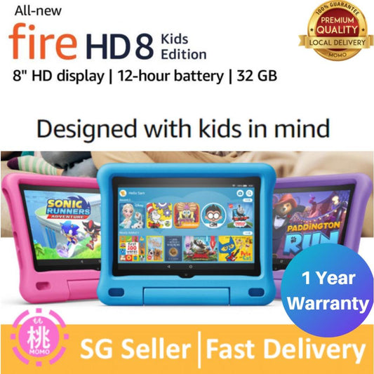 Fire HD 8 / 8 Pro Kids Edition tablet, release 8" HD display, 32 GB, Kid-Proof Case with build-in stand - Momo Gadgets