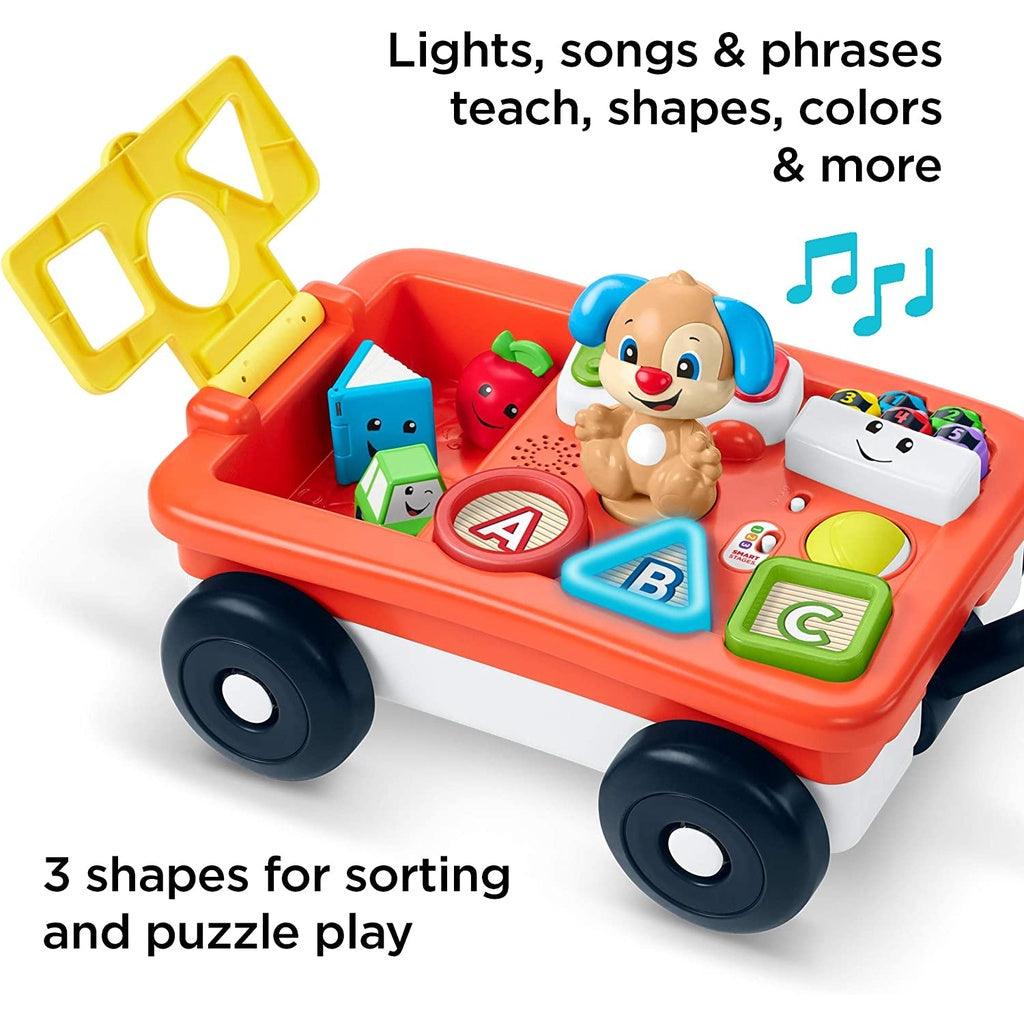 Fisher Price Laugh & Learn Pull & Play Learning Wagon, interactive activity toy with Smart Stages learning content - Momo Gadgets