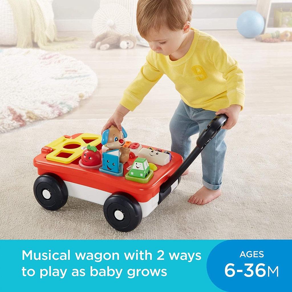 Fisher Price Laugh & Learn Pull & Play Learning Wagon, interactive activity toy with Smart Stages learning content - Momo Gadgets