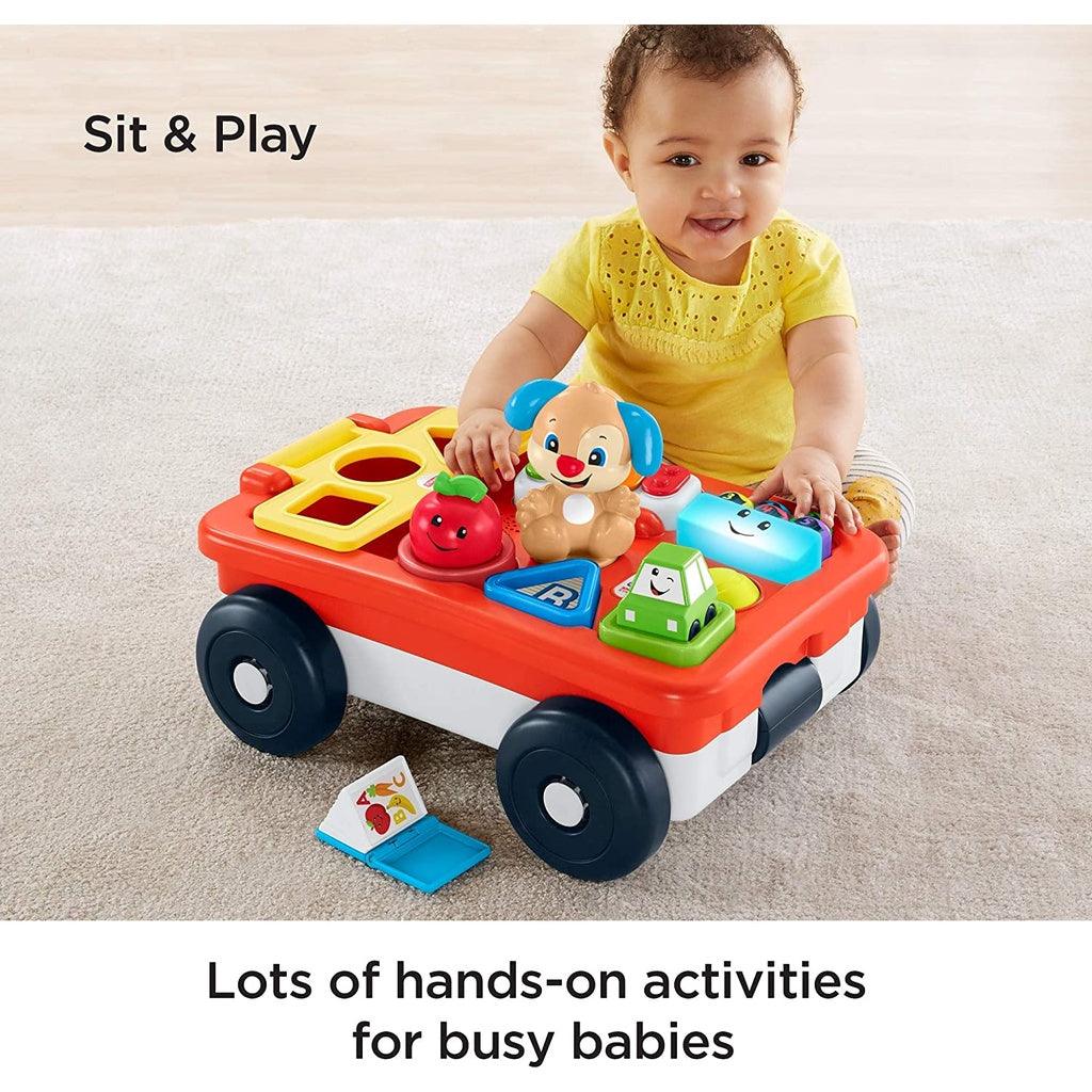 Fisher Price Laugh & Learn Pull & Play Learning Wagon, interactive activity toy with Smart Stages learning content - Momo Gadgets