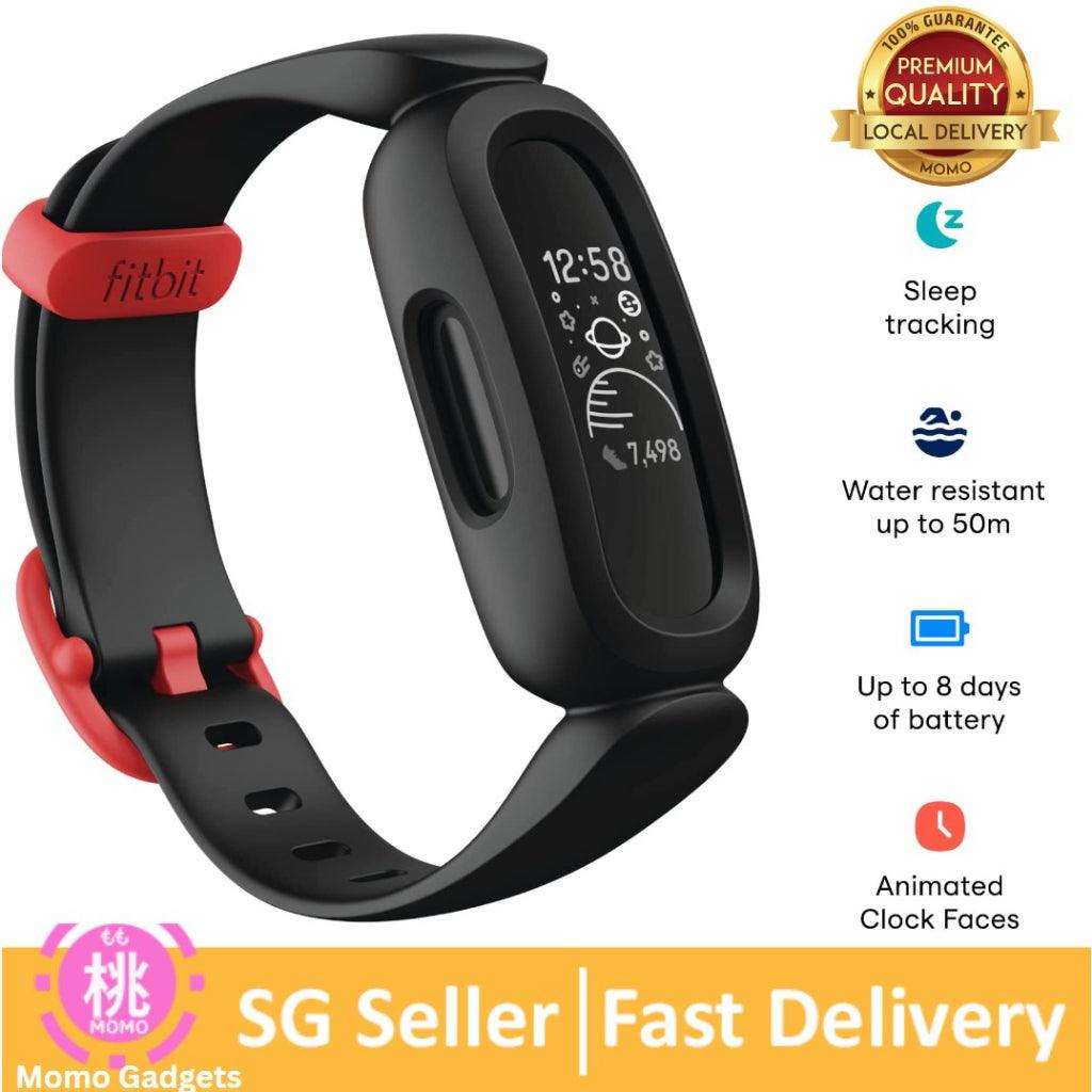 Fitbit Ace 3 Activity Tracker for Kids 6+ One Size, Black/Racer Red - Momo Gadgets