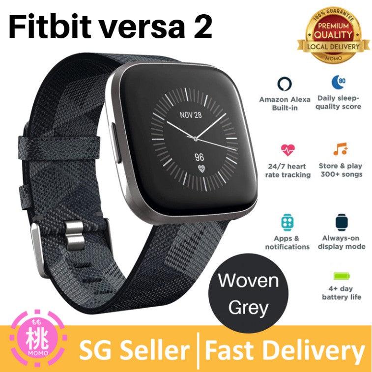 Fitbit Versa 2 Health & Fitness Smartwatch with Heart Rate, Music, Alexa Built-in (S & L Bands Included) - Momo Gadgets