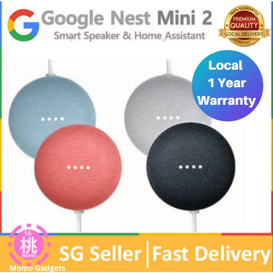 Google Nest Mini 2nd Generation Home Mini -Charcoal Black, Chalk White - Momo Gadgets