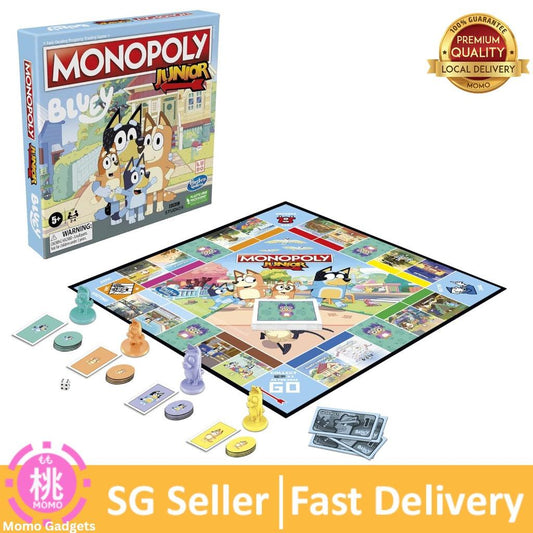 Hasbro Gaming Monopoly Junior: Bluey Edition Board Game for Kids Ages 5+ - Momo Gadgets