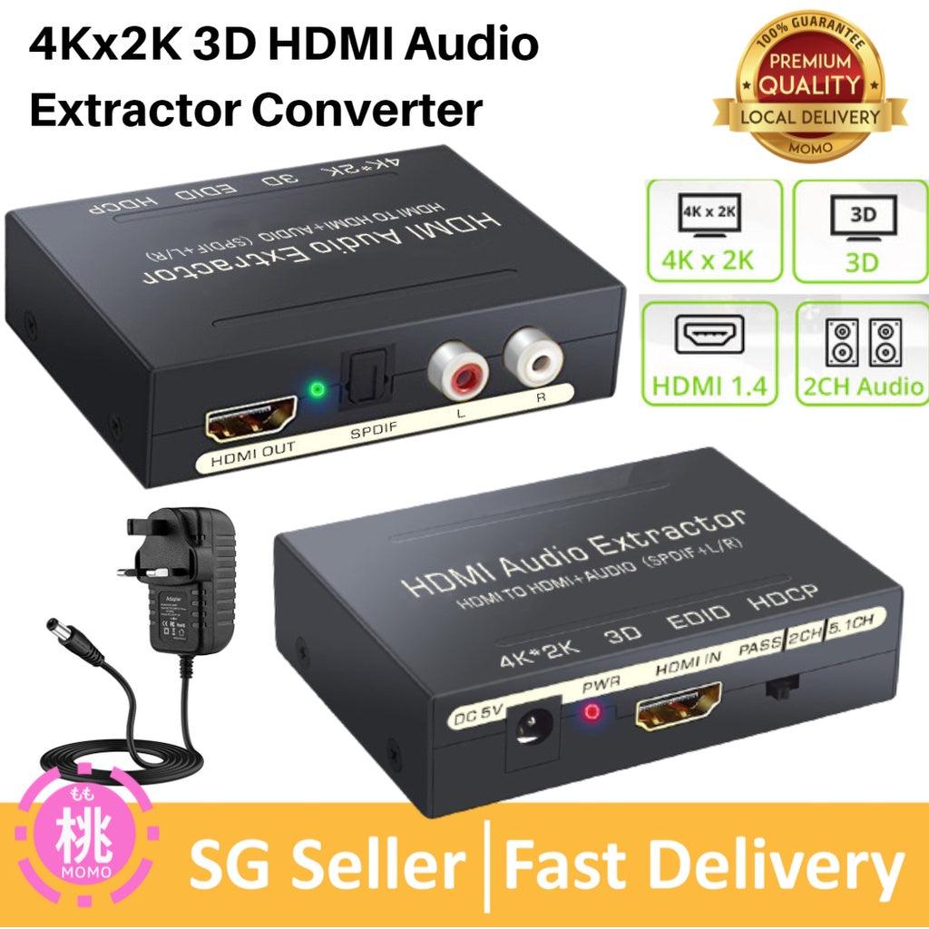 HDMI Audio Extractor Audio Splitter 4K 30Hz 3D HDCP 1.4 HDMI Switcher - Momo Gadgets