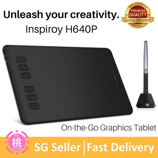 Huion Inspiroy H640P Graphics Drawing Tablet Android Support with Battery-Free Stylus and 8192 Pressure Sensitivity - Momo Gadgets