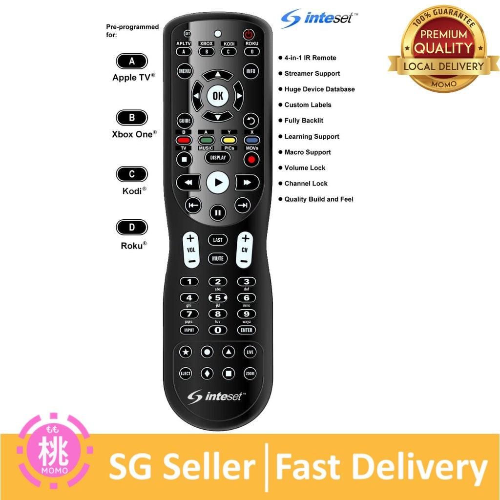 Inteset 4-in-1 Universal Backlit IR Learning Remote for Apple TV, Xbox One, Roku, Media Center/Kodi, Nvidia Shield Tv - Momo Gadgets