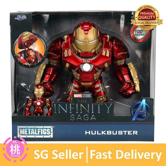 Jada Toys Marvel 6" Hulkbuster & 2" Iron Man Die-Cast Collectible Toy Figure, Red, - Momo Gadgets