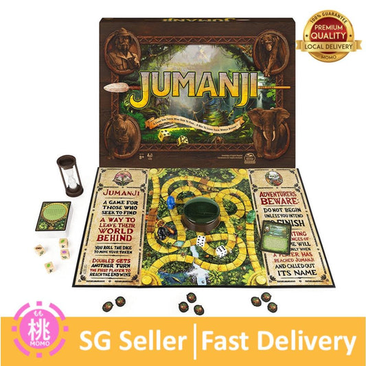 Jumanji The Game, The Classic Scary Adventure Family Board Game, for Kids and Adults, Ages 8 & up - Momo Gadgets