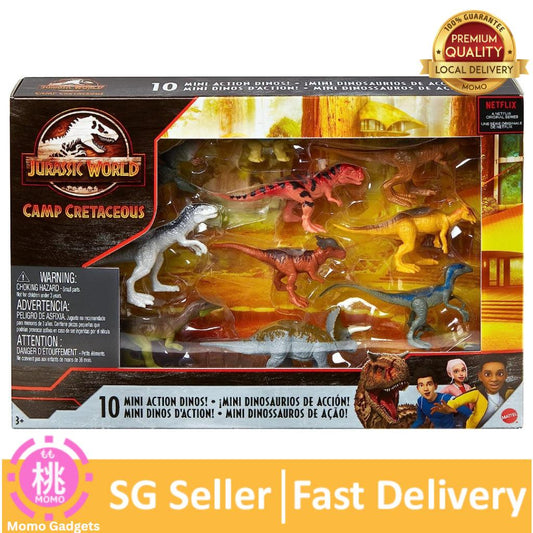 Jurassic World Camp Cretaceous Multipack with 10 Mini Dinosaur Action Figures, 4 Years Old & Up - Momo Gadgets
