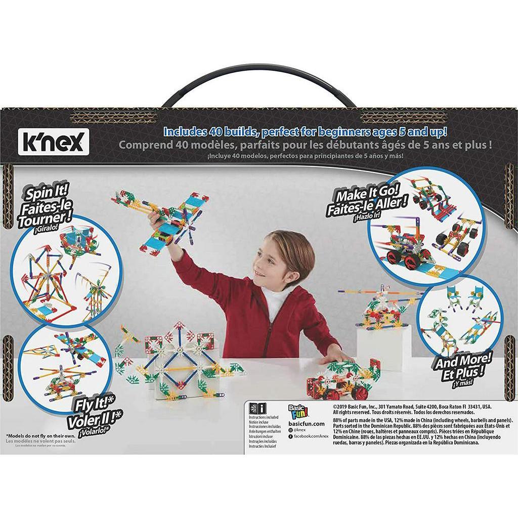 K'nex Knex Beginner 40 Model Building Set - 141 Parts - Ages 5 & Up - Creative Building Toy, Multi - Momo Gadgets