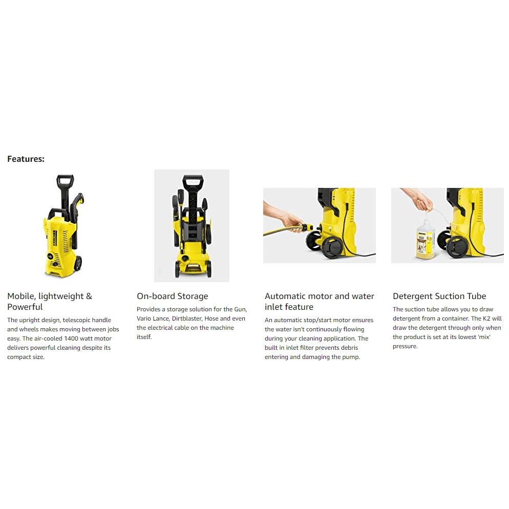 Karcher K2 Latest Edition Full Set Control Car and Home Pressure Washer ( FREE 9pc Microfibre Car Cleaning Kit ) - Momo Gadgets