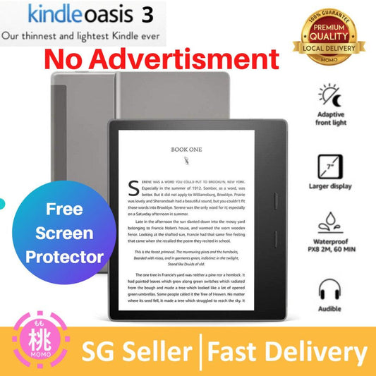 Kindle Oasis 3 - No Advertisment, FREE Screen Protector, with Warm Light( 10th Gen ) High-Resolution Display - Momo Gadgets