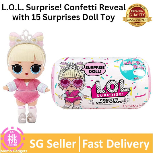 L.O.L. Surprise! Confetti Reveal with 15 Surprises Including LOL Collectible Doll with Confetti Pop Fashion Outfits - Momo Gadgets