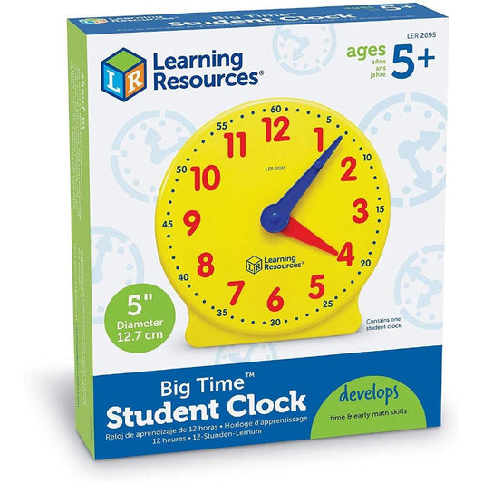 Learning Resources Big Time Student Clock ( 12.7cm ), 12 Hour - Momo Gadgets