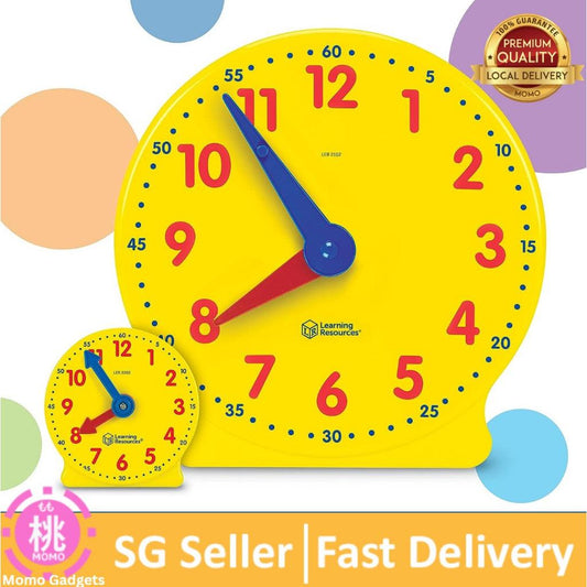 Learning Resources Classroom Clock for Kids, Learning to Tell Time, Clocks for Teaching Time - Momo Gadgets