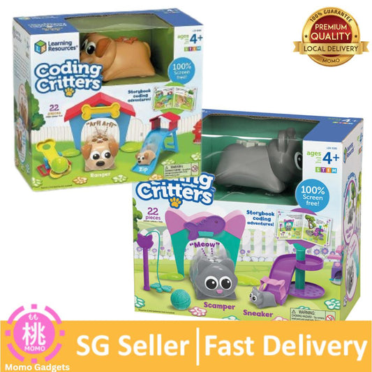 Learning Resources Coding Critters - 22 Pieces, Ages 4+ Educational Learning Games, Interactive STEM Coding Pet - Momo Gadgets