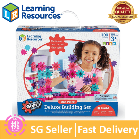 Learning Resources Gears Gears! Gears! Deluxe Building Set, 100pc or 60pc - Momo Gadgets