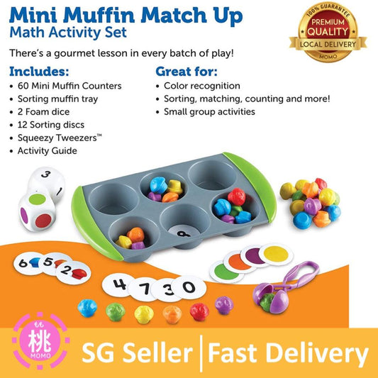 Learning Resources Mini Muffin Match - Math Activity Set, Early Math Skills, Color and Numbers Sorting, Ages 3+ - Momo Gadgets