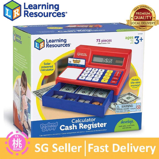 Learning Resources Pretend & Play Calculator Cash Register, 73 Pieces - Momo Gadgets