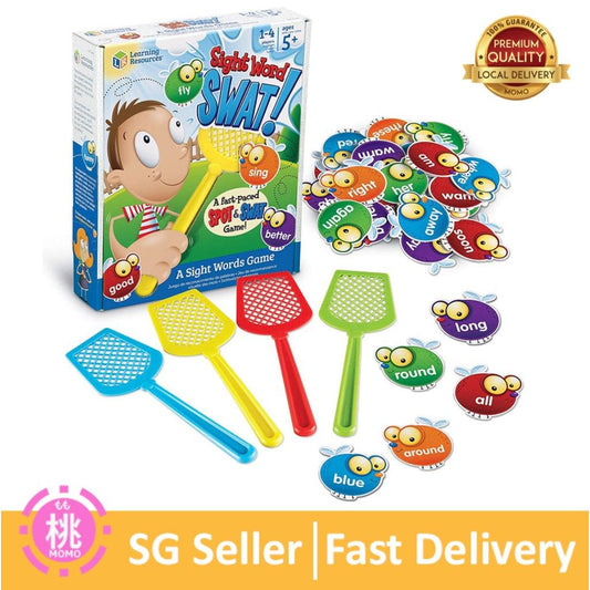 Learning Resources Sight Word Swat a Sight Words Game - 114 Pieces, Ages 5+ Phonic Games for Kids - Momo Gadgets