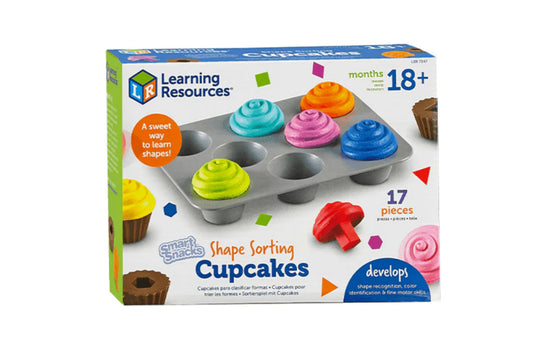 Learning Resources Smart Snacks Shape Sorting Cupcakes,17 Pieces, Ages 18 Months+, Fine Motor, Color & Shape Recognition
