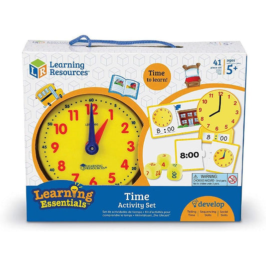Learning Resources Time Activity Set, Analog Clock, Tactile Learning, 41 Pieces, Ages 5+ - Momo Gadgets
