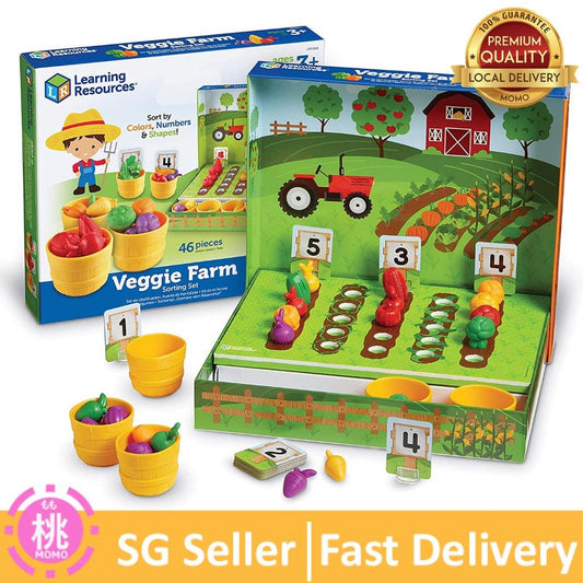Learning Resources Veggie Farm Sorting Set - 46 Pieces, Ages 3+ Toys, Color Sorting, Food Sorting Game - Momo Gadgets