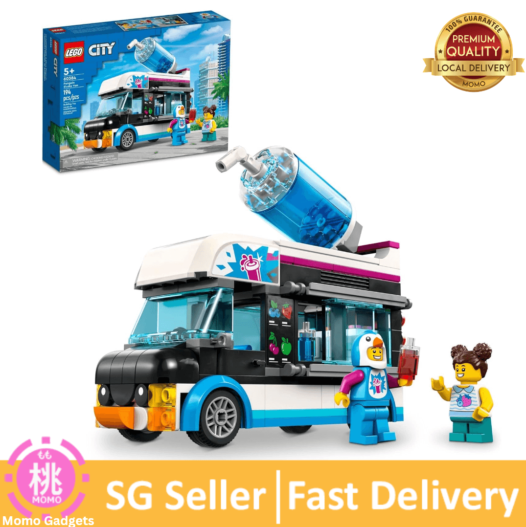 LEGO City Penguin Slushy Van 60384 Building Toy - Featuring a Truck and Costumed Minifigure - Momo Gadgets