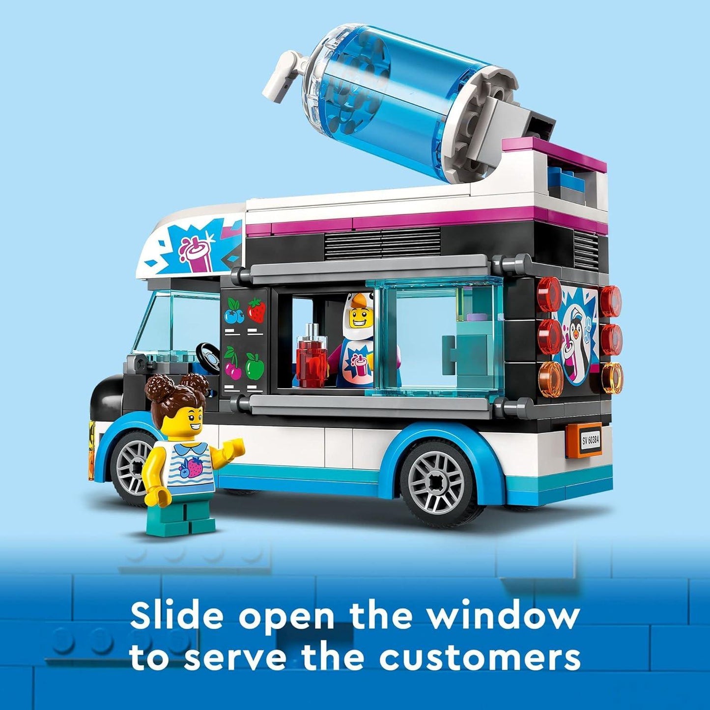 LEGO City Penguin Slushy Van 60384 Building Toy - Featuring a Truck and Costumed Minifigure - Momo Gadgets