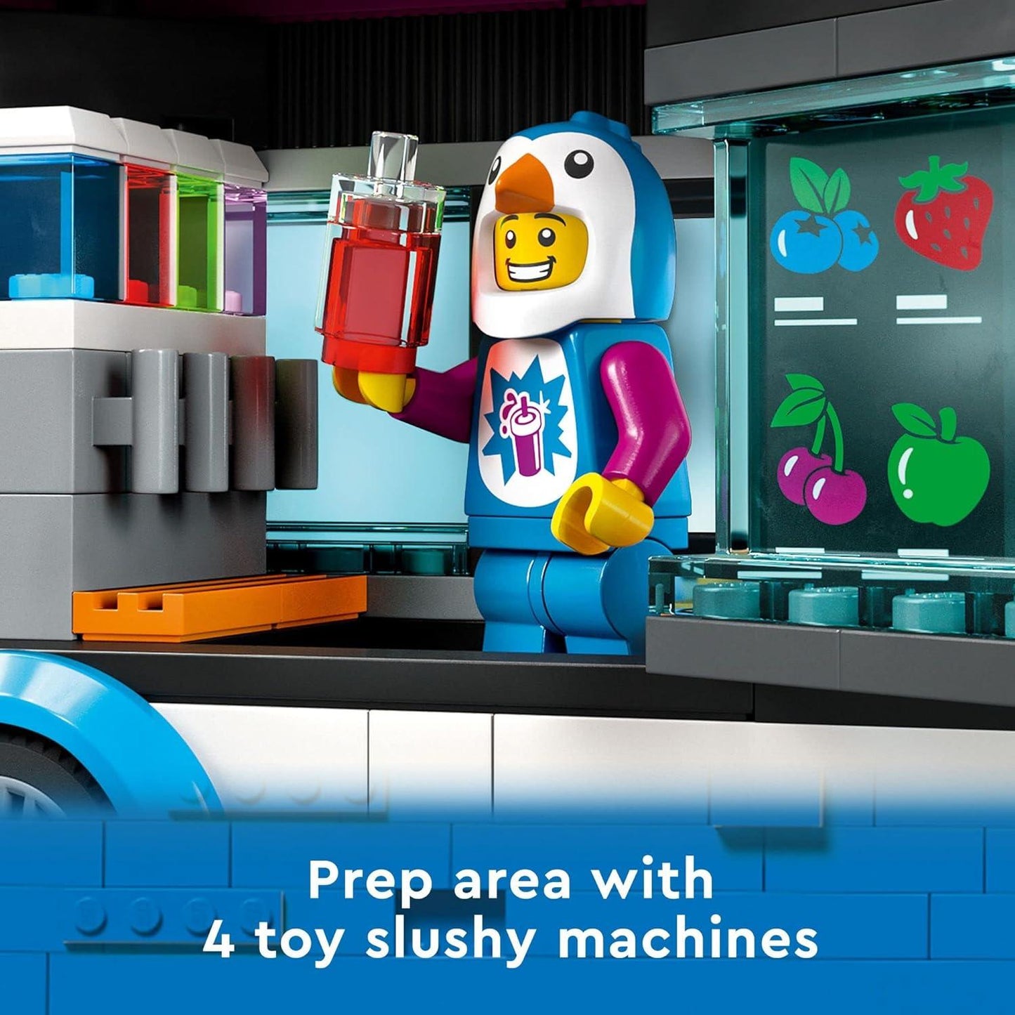 LEGO City Penguin Slushy Van 60384 Building Toy - Featuring a Truck and Costumed Minifigure - Momo Gadgets